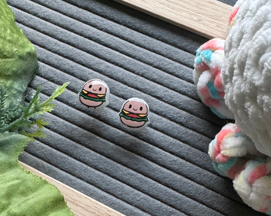 Happy Krabby Burger Hypoallergenic Earrings