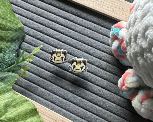 Gold Cat Meow Hypoallergenic Earrings