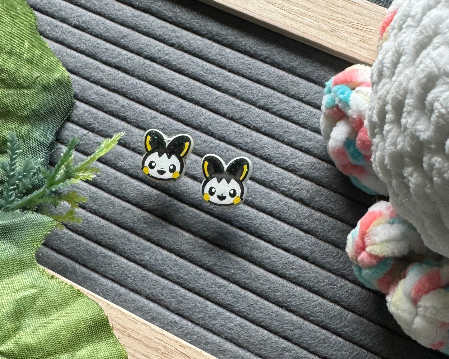 Black and Yellow Mouse Earrings