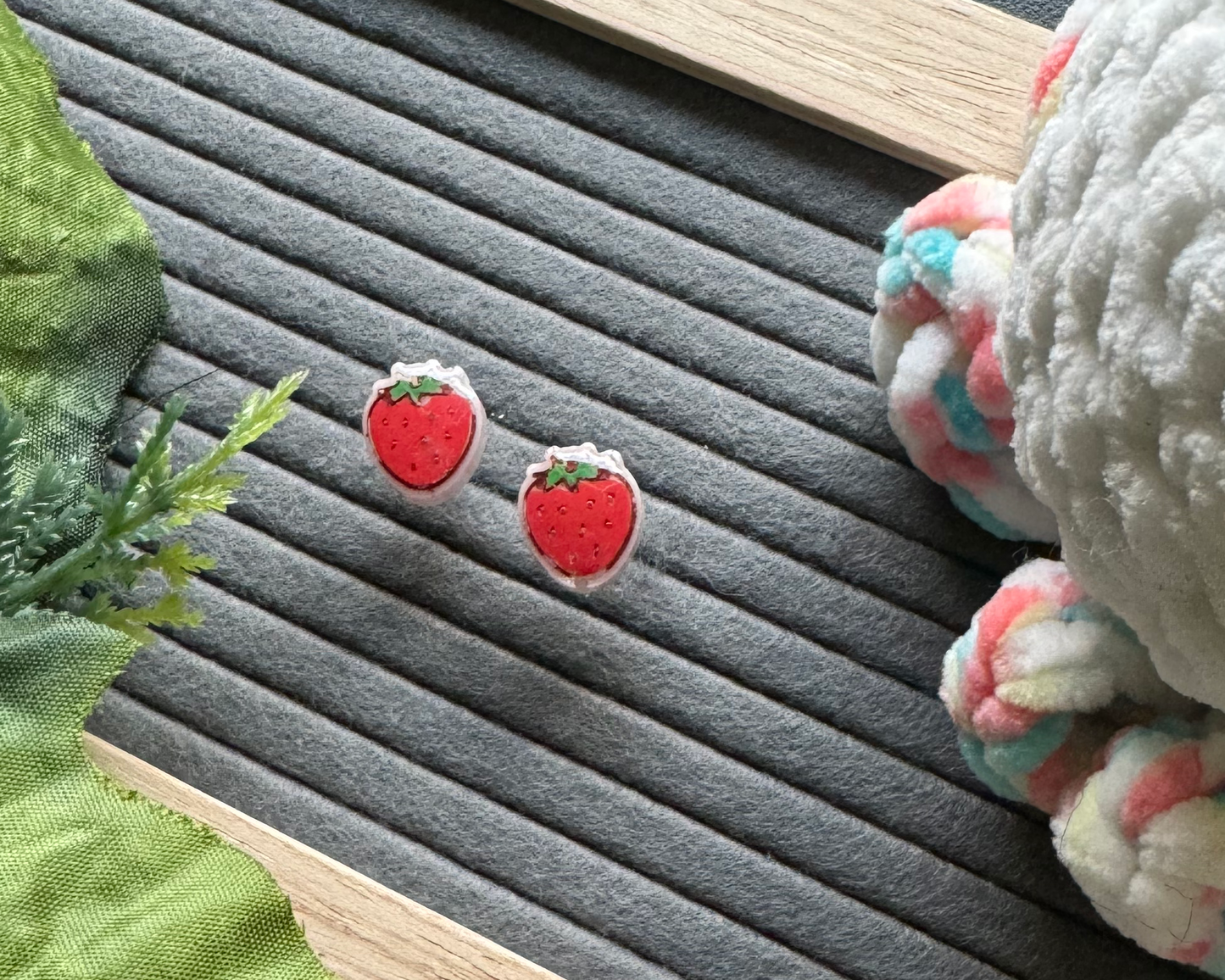 Red Strawberry Hypoallergenic Earrings