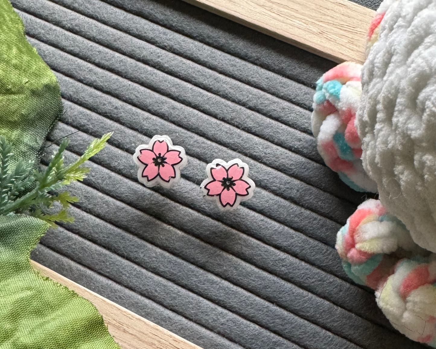 Pink Sakura Flower Hypoallergenic Earrings