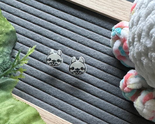 Grey Forest Bear Spirit Earrings